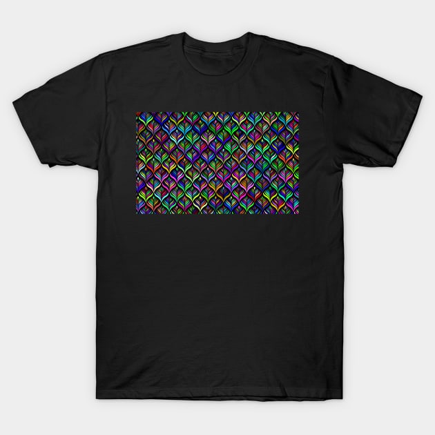 Colored Scales Pattern T-Shirt by Aleksander37